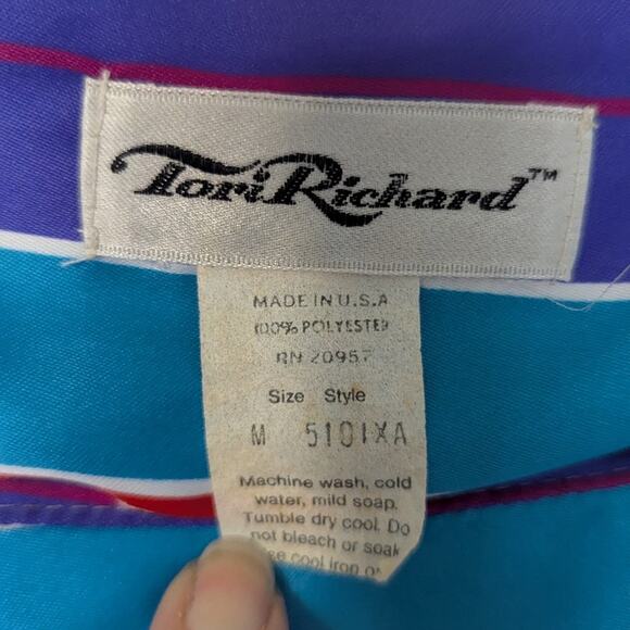 Tori Richard vintage stripe kaftan OSFM - Picture 3 of 9